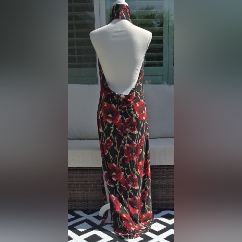 Norma Kamali Black Floral Dress - Picture 5 of 5